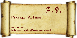 Prunyi Vilmos névjegykártya