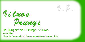 vilmos prunyi business card